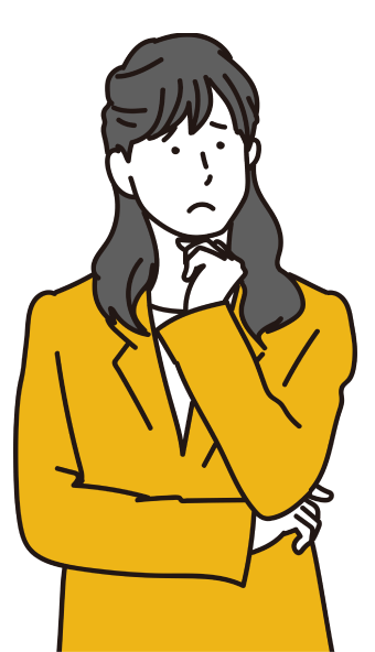 悩んでいる女性のイラスト